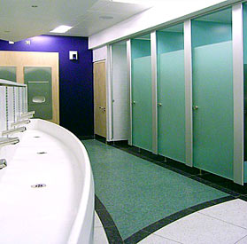 school toilet cubicle, school washroom partition, glass door toilet cubicle partitions